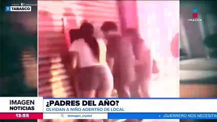 ¡Olvidan a su hijo dentro de su negocio!