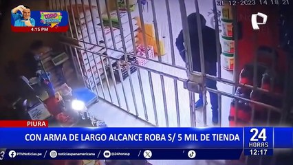 Piura: delincuentes en motocicleta y escopeta en mano se llevan S/5 mil de tienda