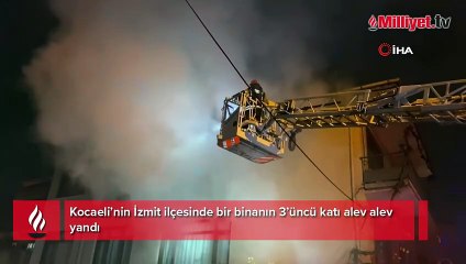 Binanın 3’üncü katı alev alev yandı: Vatandaşlar film seyreder gibi izledi