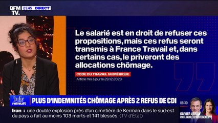LA BANDE PREND LE POUVOIR - Plus d'indemnités chômage après deux refus de CDI