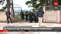 Estudiantes en Texcaltitlán retoman clases presenciales tras enfrentamiento con Familia Michoacana