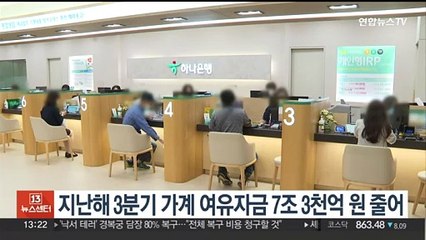 지난해 3분기 가계 여유자금 7조3천억 원 줄어