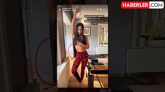 Belini inceltmek isterken duvarı yamultan Simge alay konusu oldu