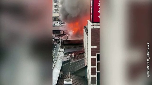Fire breaks out in Japanese shopping arcade