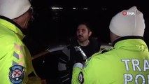 Alkollü sürücü elinde bira kutusuyla polise yalvardı