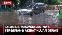 Jalan Darmawangsa Raya Tergenang Air Setinggi 40 Sentimeter akibat Hujan Deras