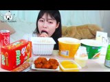 ASMR MUKBANG| Convenience store in the color of traffic light(Cup noodles, Cheese Fire noodles)