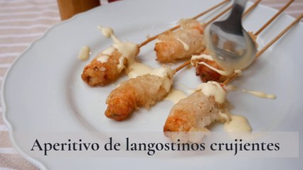 Aperitivo de langostinos crujientes