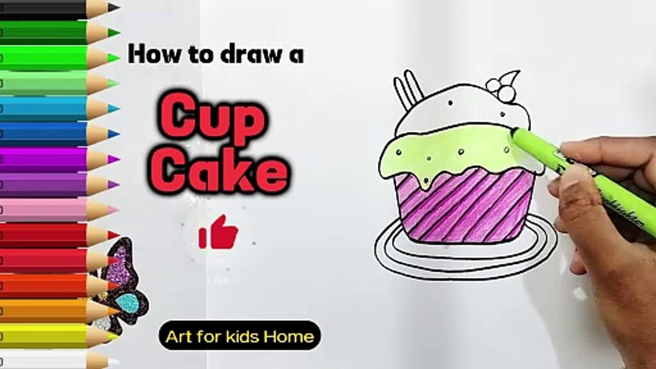 How to Draw a Cup Cake | Easy Step by Step Tutorial #howtodraw #CupCake #artforkids #artforkidshome