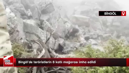 Bingöl’de teröristlerin 8 katlı mağarası imha edildi