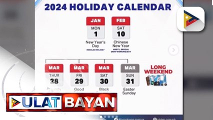 PBBM, inilabas ang listahan ng mga long weekend ngayong 2024