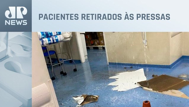 Parte do teto de hospital no RJ desaba após fortes chuvas