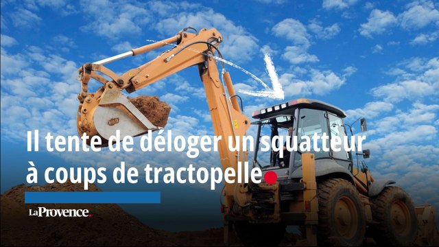 Cet agriculteur tente de déloger un squatteur avec un tractopelle