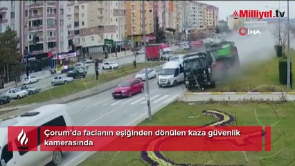 Facianın eşiğinden dönülen kaza güvenlik kamerasında