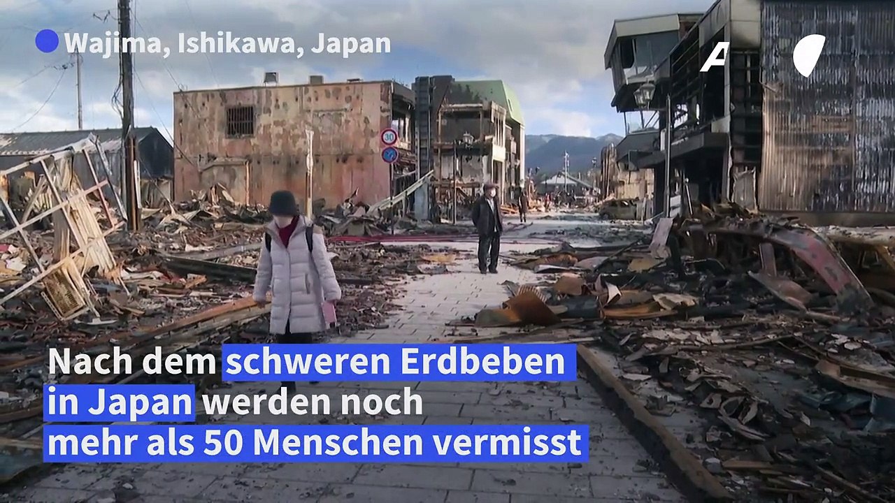 Beben in Japan: Suche nach mehr als 50 Vermissten