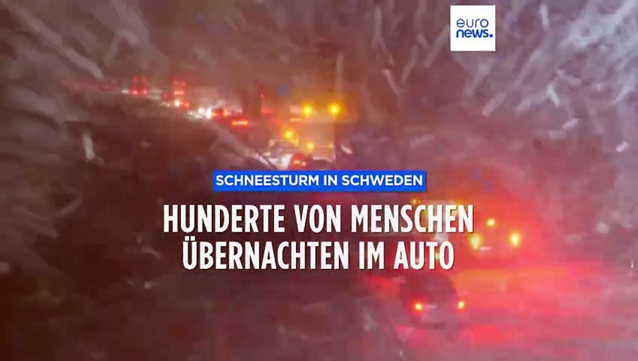 Übernachten bei minus 40 Grad: Schneesturm auf der E22 in Schweden