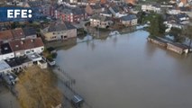 Ciudades de Flandes, inundadas tras el paso del temporal que azota Bélgica