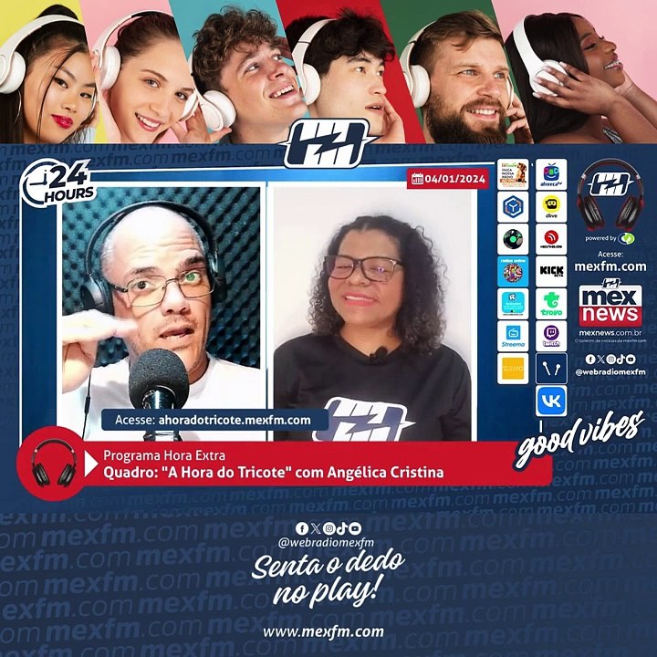 Quadro "A Hora do Tricote" na mexfm.com (04/Jan/2024) #ProgramaHoraExtra #Humor #Radio #mexfm #webradiomexfm #AHoraDoTricote