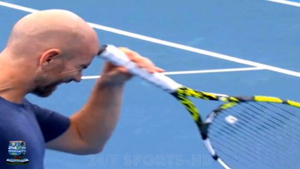 Shocking Moment: Tennis Star Left Bleeding From His FACE After Hitting Himself With Racket in Anger