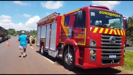 Colisão com capotamento é registrada na rodovia BR-163, em Cascavel