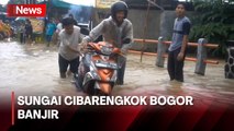 Jalanan Klapanunggal Bogor Banjir Usai Sungai Cibarengkok Meluap