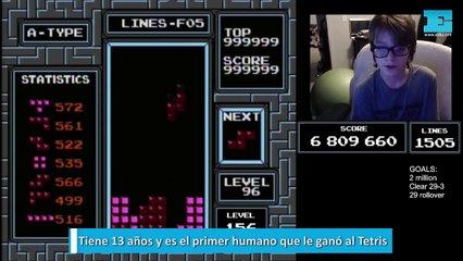 Tiene 13 años y es el primer humano que le ganó al Tetris