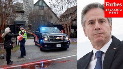 JUST IN: Pro-Palestine Activists Splash Fake Blood On The Car Of Sec. Antony Blinken