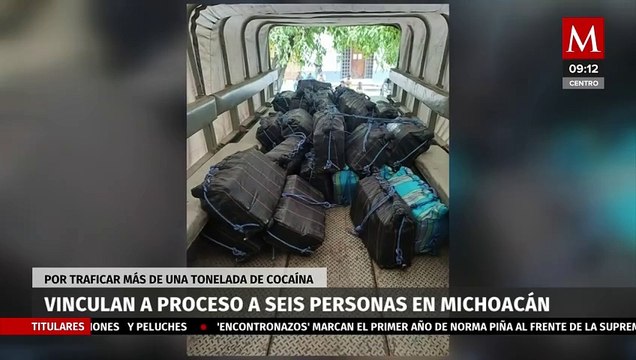 Vinculan a seis hombres por transportar una toneladas de cocaína en Michoacán