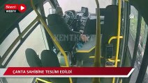 Otobüs şoförünün durakta bulduğu içinde para olan çanta sahibine verildi