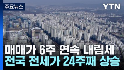 새해 첫주 아파트값 6주째 내림세...전세가 24주째↑ / YTN