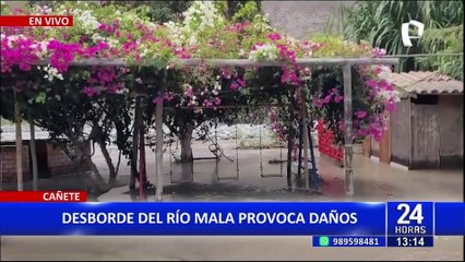 Alerta en Cañete: Desborde de río Mala provoca daños