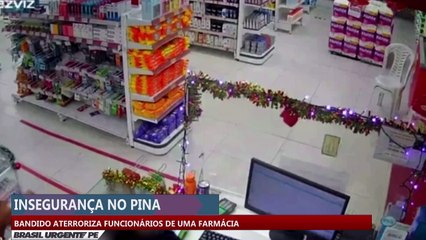 Bandido aterroriza funcionários de uma farmácia