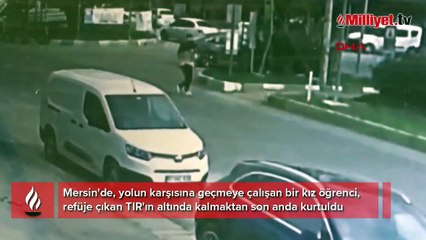 Kazaya karışan TIR'ın altında kalmaktan son anda kurtuldu