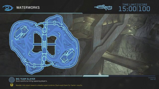 Halo 2 Classic Big Team - Big Team Slayer on Waterworks 8v8 Gameplay (25-13)