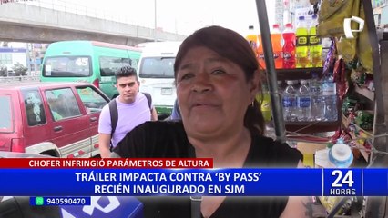 SJM: tráiler queda atascado en bypass recién inaugurado