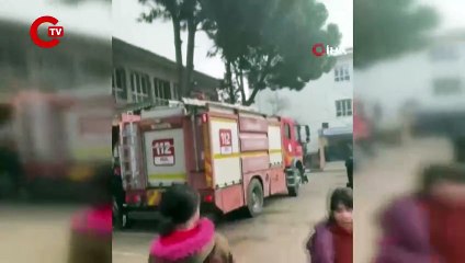 İlkokulda yangın paniği... Öğrenciler tahliye edildi!