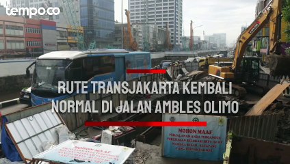 3 Rute Bus Transjakarta Kembali Normal Meski Ada Perbaikan Jalan Ambles di Olimo Jakbar
