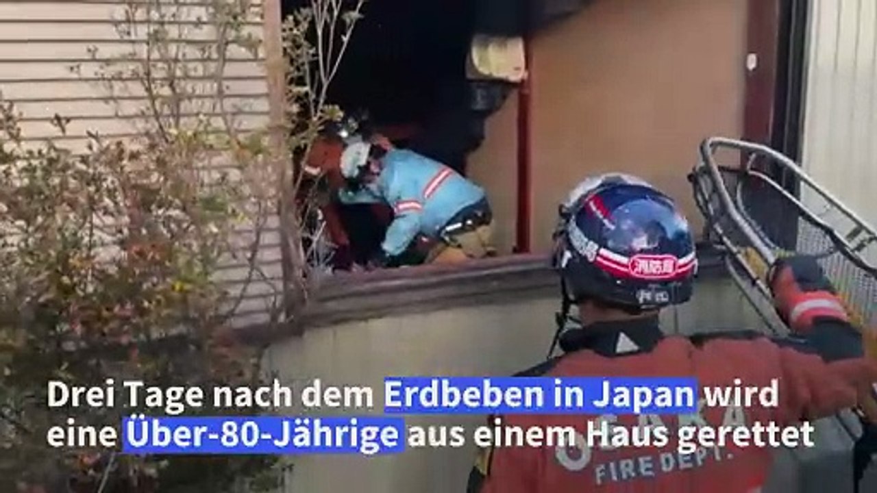 Beben in Japan: Betagte Frau aus Haus gerettet