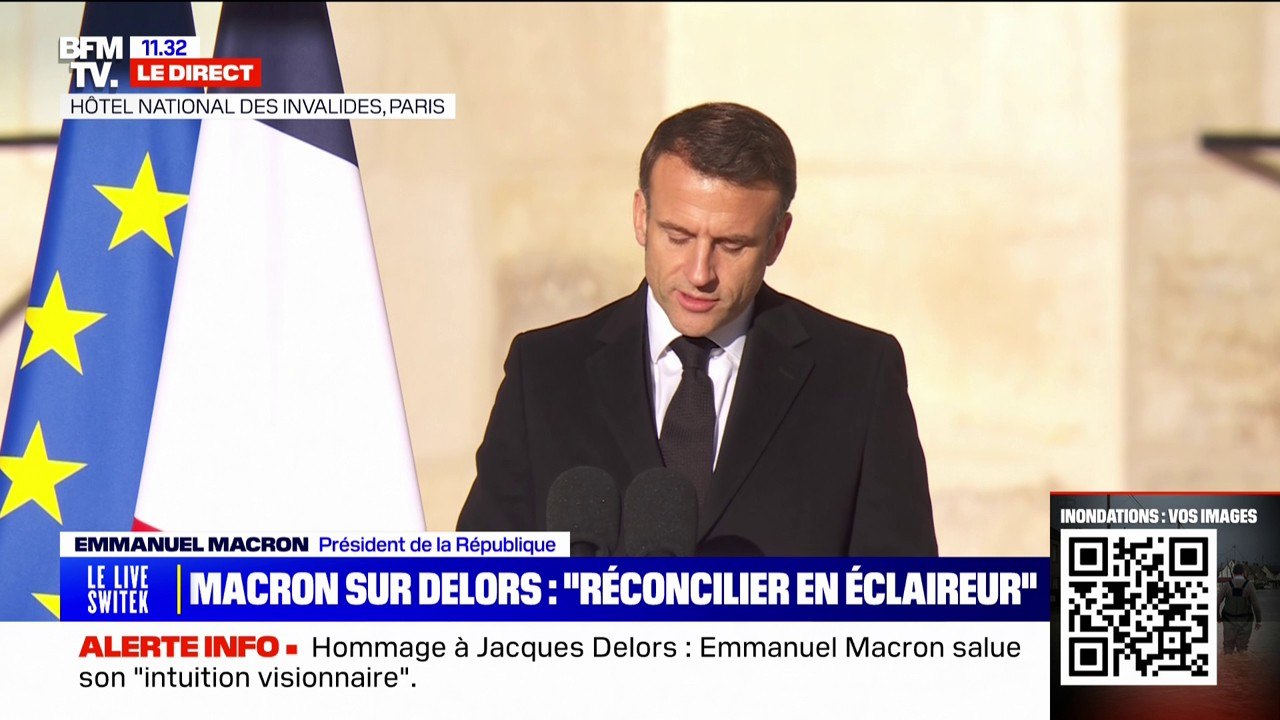 Emmanuel Macron: "Le combat de Jacques Delors consista d'abord à réconcilier avec elle-même une société bloquée"