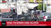 İsrail polisinin çiğnediği seccadeleri Haber Global Muhabiri kaldırdı