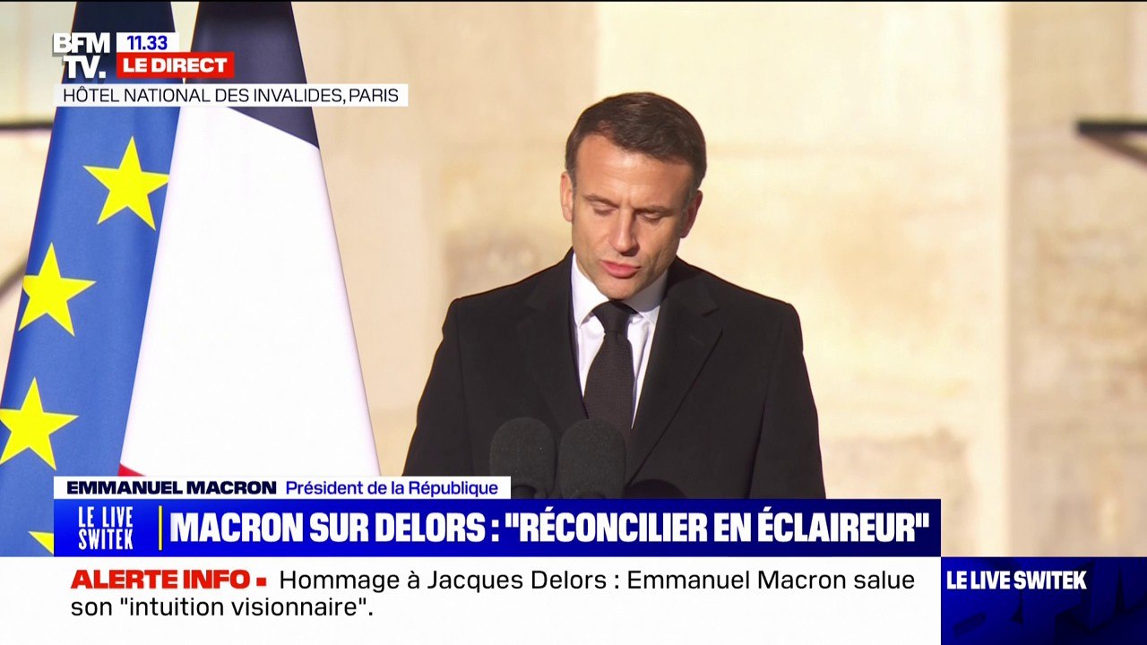 Hommage à Jacques Delors: "La vie de Jacques Delors fut faite de chemins de traverse, loin des routes peuplées" affirme Emmanuel Macron