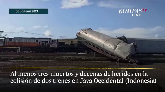 Al menos tres muertos y decenas de heridos en la colisión de dos trenes en Java Occidental (Indonesia)