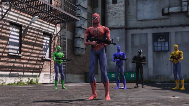 y2meta.com - Spider-Man, Green Spiderman, Blue Spiderman, Yellow Spiderman, Black Spiderman VS RoboCop Army-(1080p60)