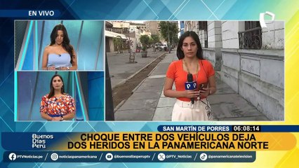 SMP: dos heridos después de un choque entre vehículos en la Panamericana Norte