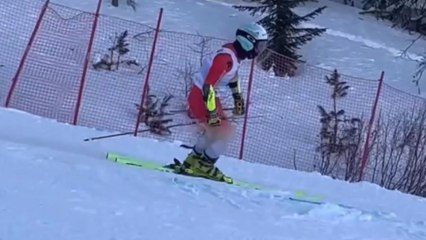 Skier's flattering flat spin saves him from a polar disaster