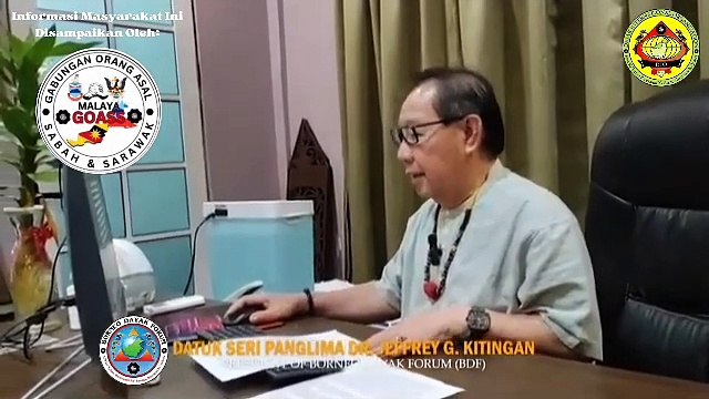 Datuk Dr Jeffer G Kitingan Jelaskan Posisinya Presiden Dayak International Organization dari Kota Kinabalu, Sabah, Malaysia