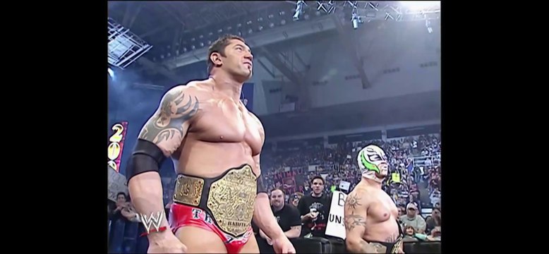 Batista and Rey Mysterio WWE Tag Team Champion Entrance Armageddon 2005