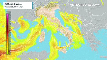 Venti molto forti al meridione