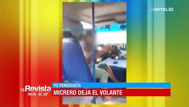 Chofer de micro deja su asiento y realiza maniobras peligrosas arriesgando a pasajeros