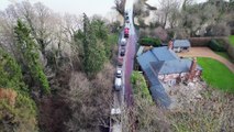Dramatic drone footage shows stranded vehicles and rescues in West Sussex flooding